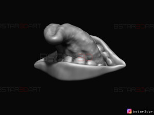 sukuna mouth - jujutsu kaisen cosplay - halloween cosplay hand 3d print model Model Cetak 3D