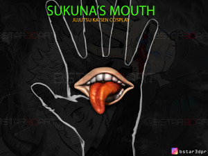 sukuna mouth - jujutsu kaisen cosplay - halloween cosplay hand 3d print model Model Cetak 3D