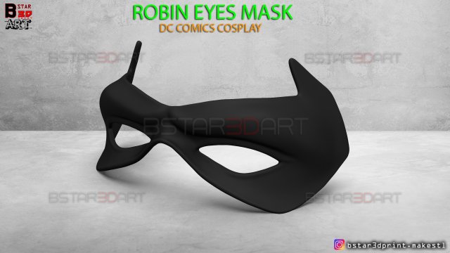 robin eyes mask - dc comics scale - halloween cosplay 3d print model 3D-printmodel .c4d .max .obj .3ds .fbx .stl .blend 