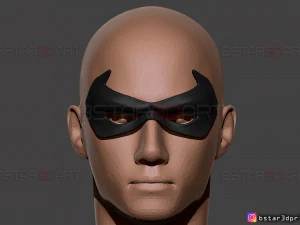 robin eyes mask - dc comics scale - halloween cosplay 3d print model 3D Print Model