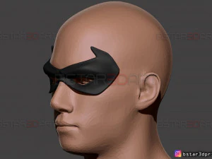 robin eyes mask - dc comics scale - halloween cosplay 3d print model 3D Print Model