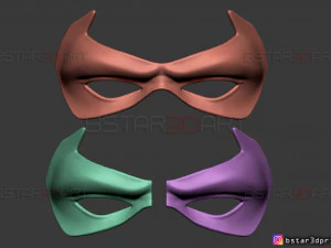 robin eyes mask - dc comics scale - halloween cosplay 3d print model 3D Print Model