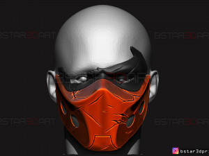 red hood mask damaged - dc comics mask 3d print model 3D प्रिंट मॉडल