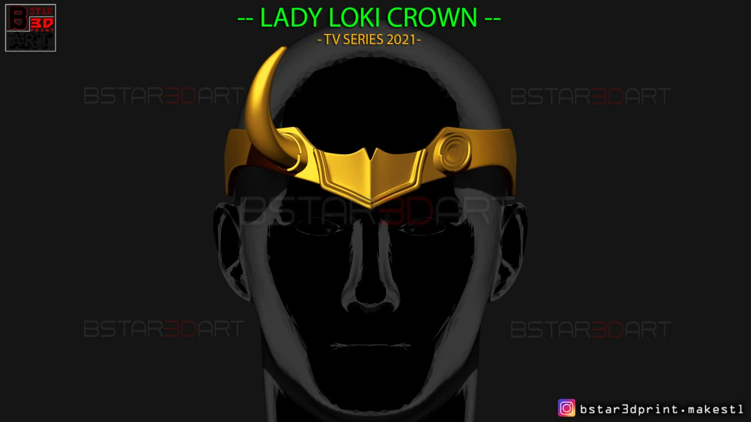 lady loki crown - loki variant - sylvie laufeydottir 3d print model 3D Print Model .c4d .max .obj .3ds .fbx .stl .blend 