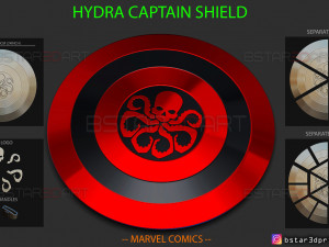 the shield hydra captain america - hail hydra - marvel comics 3d print model 3D प्रिंट मॉडल