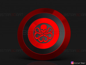 the shield hydra captain america - hail hydra - marvel comics 3d print model 3D 프린트 모델