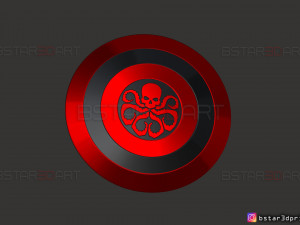the shield hydra captain america - hail hydra - marvel comics 3d print model 3D 프린트 모델