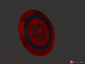the shield hydra captain america - hail hydra - marvel comics 3d print model 3D 프린트 모델