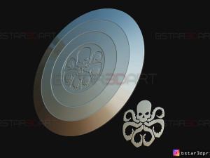 the shield hydra captain america - hail hydra - marvel comics 3d print model 3D 프린트 모델