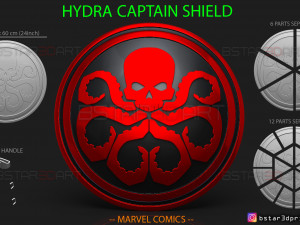 the shield hydra captain america - hail hydra - marvel comics 3d print model 3D Print Model
