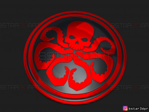 the shield hydra captain america - hail hydra - marvel comics 3d print model Modello di stampa 3D