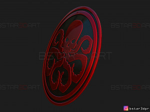 the shield hydra captain america - hail hydra - marvel comics 3d print model Modello di stampa 3D