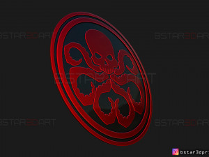the shield hydra captain america - hail hydra - marvel comics 3d print model Modello di stampa 3D