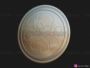 the shield hydra captain america - hail hydra - marvel comics 3d print model Modello di stampa 3D