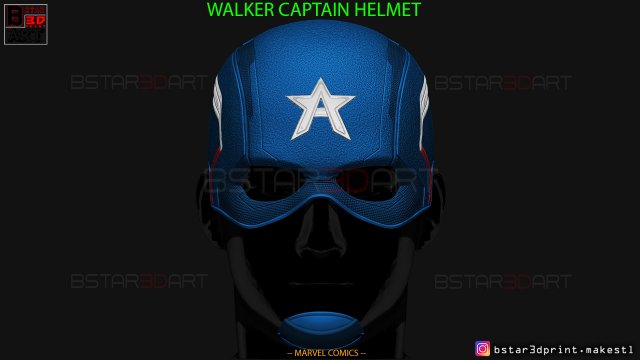 john walker captain america helmet - high quality model - marvel comics Modelo de Impressão 3D .c4d .max .obj .3ds .fbx .stl .blend 