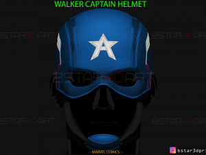 john walker captain america helmet - high quality model - marvel comics 3D Print Model