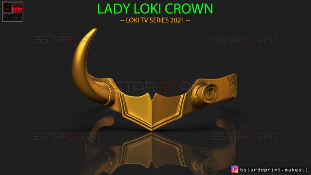 lady loki crown - loki variant - sylvie laufeydottir - high quality model 3D Print Model .c4d .max .obj .3ds .fbx .stl .blend 