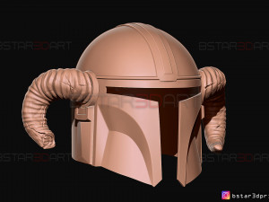 viking mandalorian helmet - goat horns - high quality model 3d print model Model do druku 3D