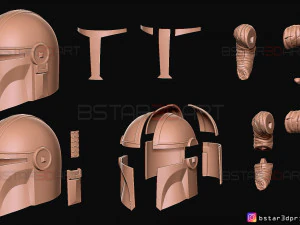 helm viking mandalorian - tanduk kambing - model print 3d model berkualitas tinggi Model Cetak 3D