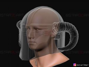 viking mandalorian helmet - goat horns - high quality model 3d print model Model do druku 3D