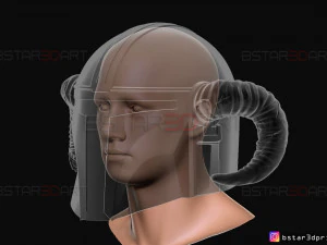 helm viking mandalorian - tanduk kambing - model print 3d model berkualitas tinggi Model Cetak 3D