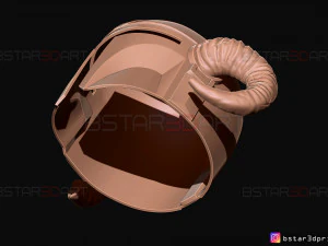 helm viking mandalorian - tanduk kambing - model print 3d model berkualitas tinggi Model Cetak 3D