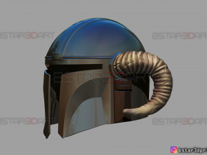 viking mandalorian helmet - goat horns - high quality model 3d print model Model do druku 3D