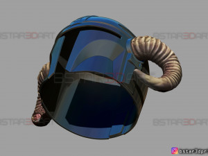 viking mandalorian helmet - goat horns - high quality model 3d print model Model do druku 3D