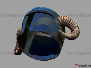 helm viking mandalorian - tanduk kambing - model print 3d model berkualitas tinggi Model Cetak 3D