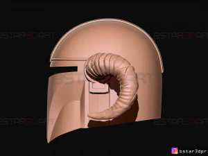 helm viking mandalorian - tanduk kambing - model print 3d model berkualitas tinggi Model Cetak 3D