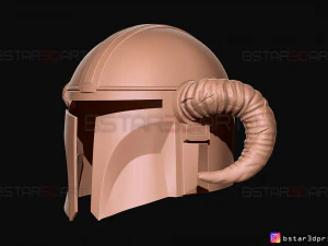 helm viking mandalorian - tanduk kambing - model print 3d model berkualitas tinggi Model Cetak 3D