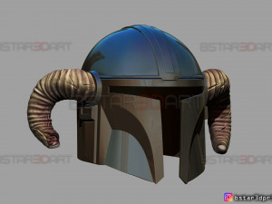 viking mandalorian helmet - goat horns - high quality model 3d print model Model do druku 3D