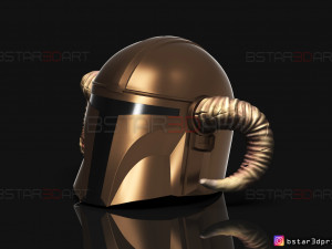 viking mandalorian helmet - goat horns - high quality model 3d print model Model do druku 3D