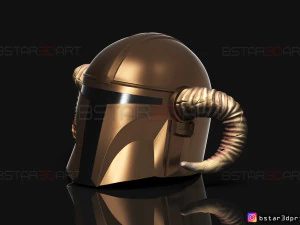 helm viking mandalorian - tanduk kambing - model print 3d model berkualitas tinggi Model Cetak 3D