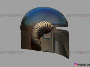 viking mandalorian helmet - goat horns - high quality model 3d print model Model do druku 3D