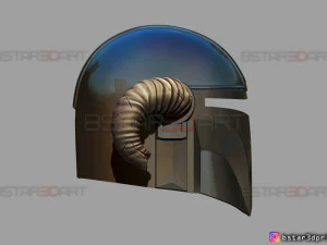 helm viking mandalorian - tanduk kambing - model print 3d model berkualitas tinggi Model Cetak 3D