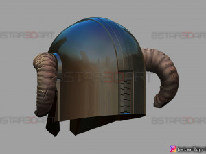 viking mandalorian helmet - goat horns - high quality model 3d print model Model do druku 3D
