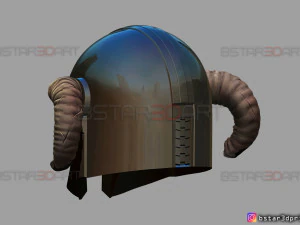helm viking mandalorian - tanduk kambing - model print 3d model berkualitas tinggi Model Cetak 3D