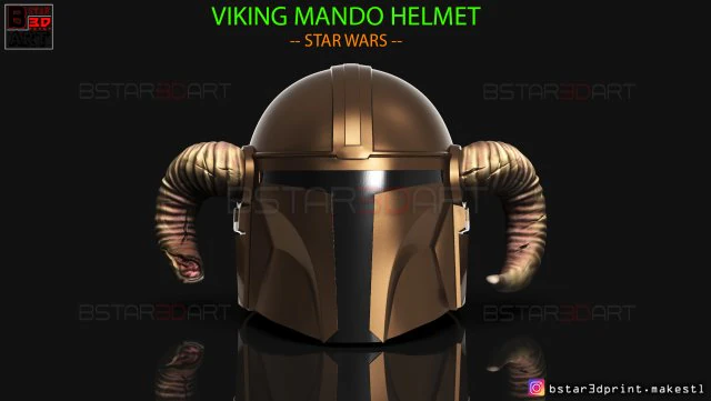 helm viking mandalorian - tanduk kambing - model print 3d model berkualitas tinggi Model Cetak 3D .c4d .max .obj .3ds .fbx .stl .blend 