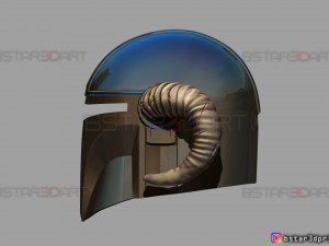 viking mandalorian helmet - goat horns - high quality model 3d print model Model do druku 3D