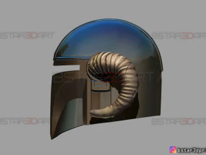 helm viking mandalorian - tanduk kambing - model print 3d model berkualitas tinggi Model Cetak 3D