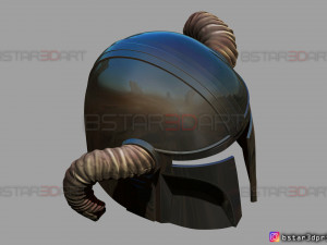 viking mandalorian helmet - goat horns - high quality model 3d print model Model do druku 3D