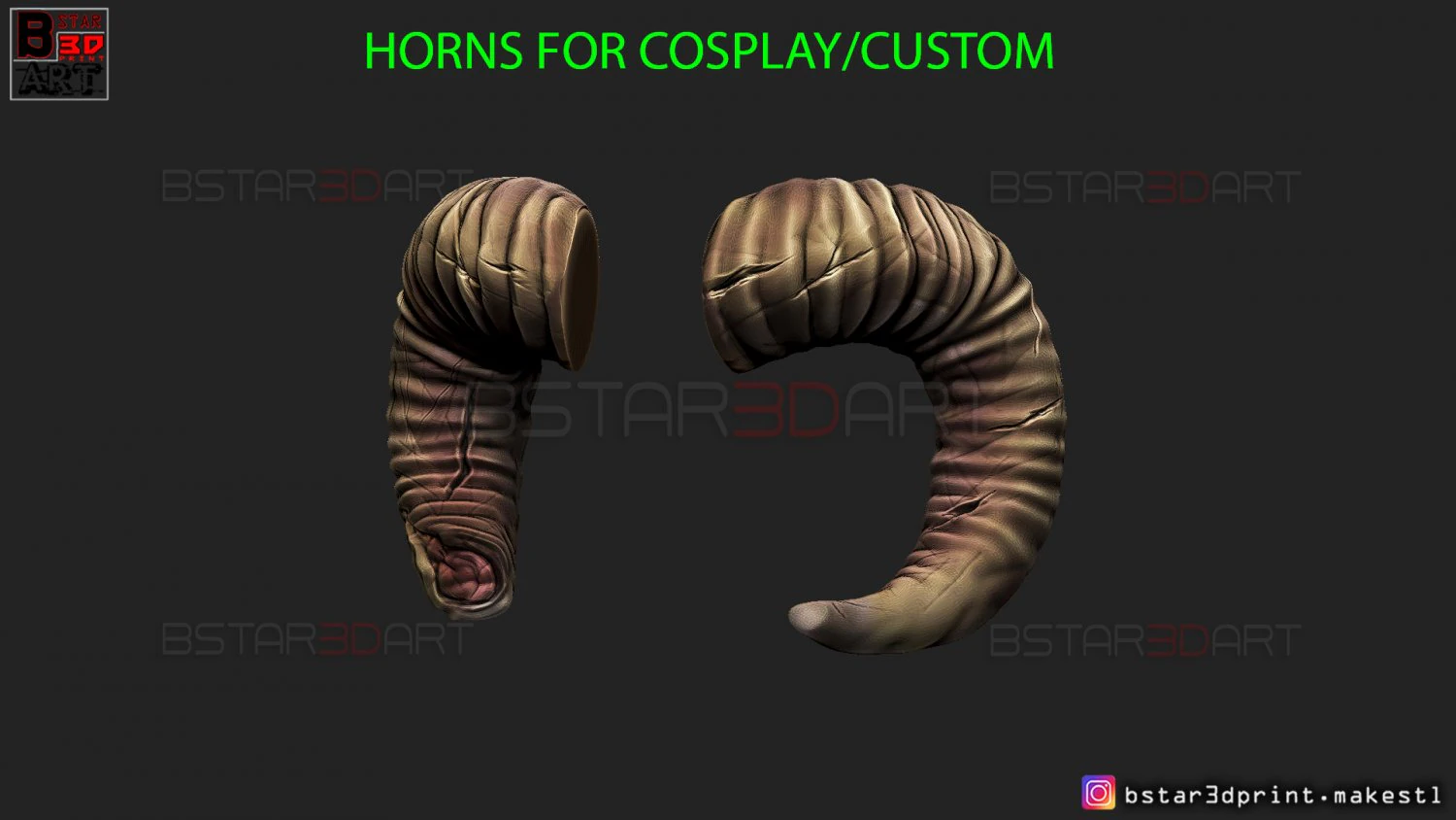 goat horns - satan horns 3d print model 3D Print Model .c4d .max .obj .3ds .fbx .stl .blend 