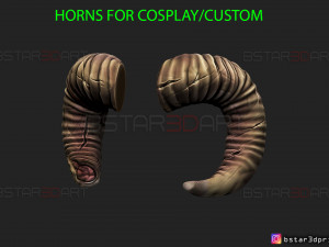 goat horns - satan horns 3d print model 3D Print Model