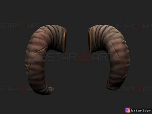 goat horns - satan horns 3d print model 3D Print Model