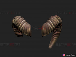 goat horns - satan horns 3d print model 3D Print Model