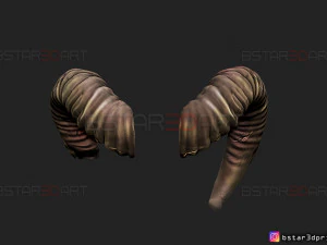 goat horns - satan horns 3d print model 3D Print Model
