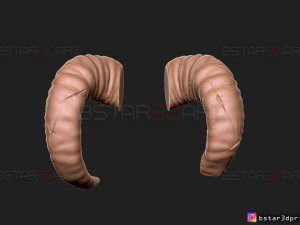goat horns - satan horns 3d print model 3D Print Model