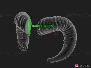 goat horns - satan horns 3d print model 3D Print Model