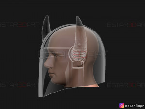 viking mandalorian helmet - buffalo horns - high quality model 3D Принт Модель